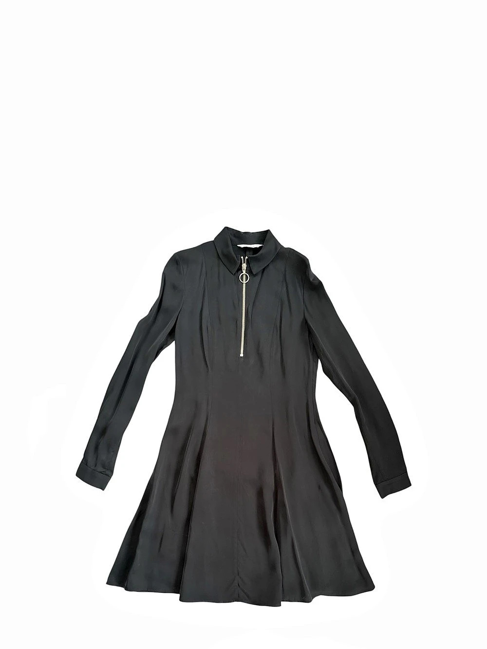 & Other Stories & Black Zip Front Mini Dress Size Medium Like New